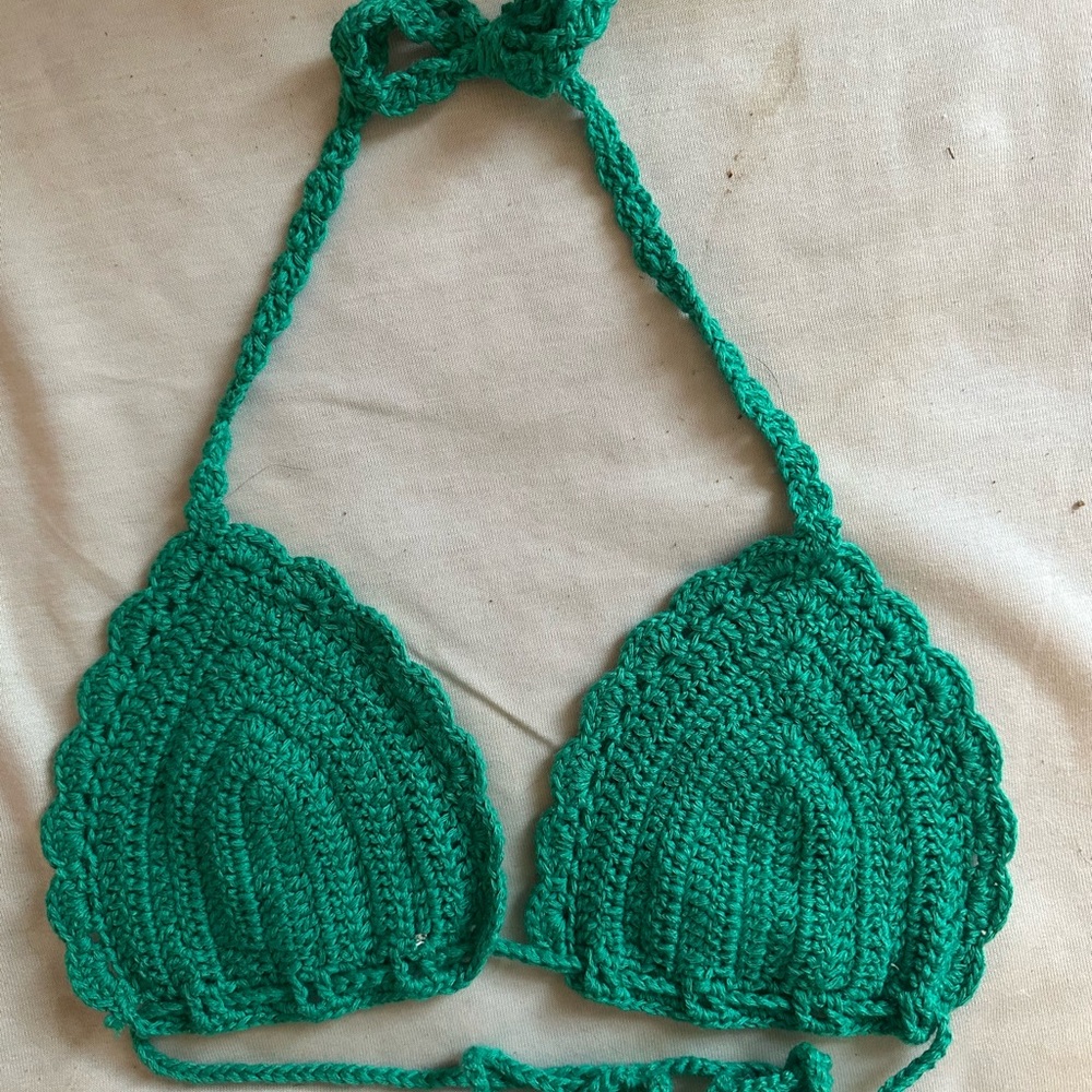 Tropical Society knit bikini top